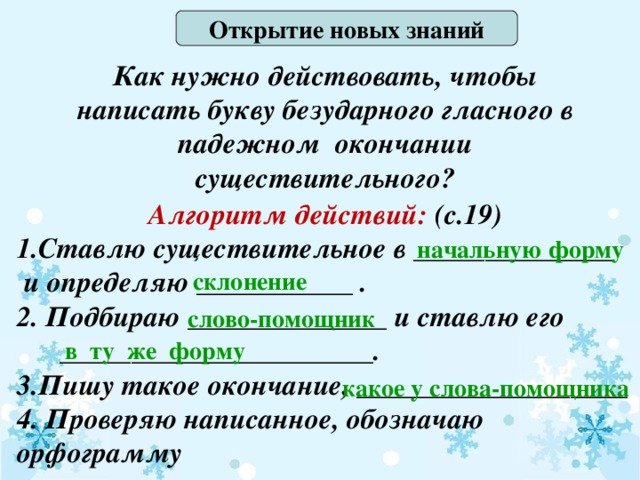 Безударные окончания существительных в единственном. Алгоритм правописание безударных окончаний имен существительных. Алгоритм определения безударного окончания существительных. Алгоритм написания безударного окончания существительных. Алгоритм написания падежных окончаний имен существительных.