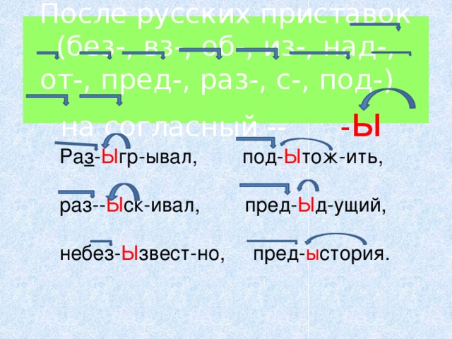 Подытожить после русской приставки
