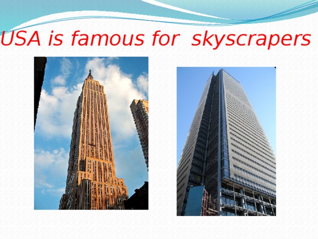 USA is famous for skyscrapers 