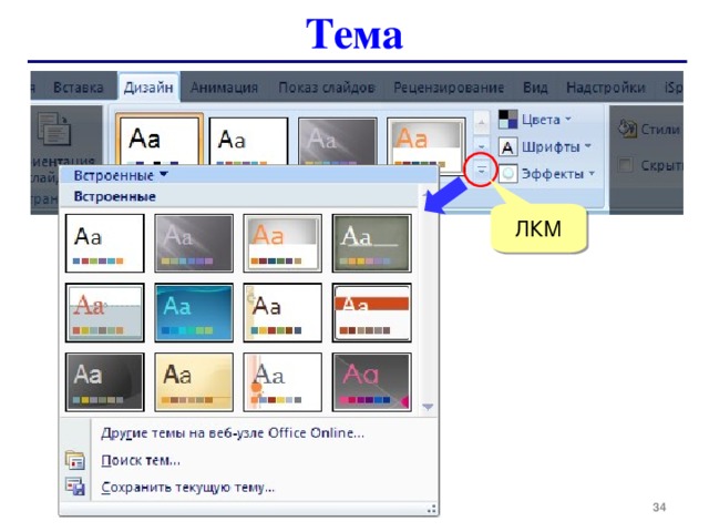 Тема ЛКМ  
