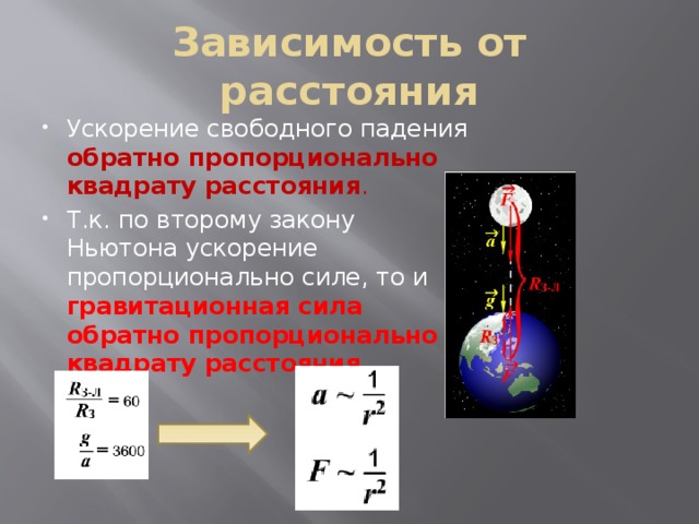 Как в физике обозначается ускорение свободного падения. Свободное падение ускорение свободного падения. Ускорение свободного падения зависит от расстояния.