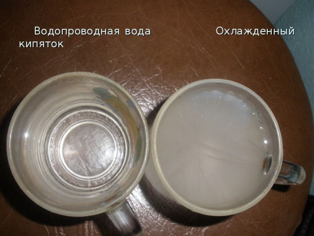  Водопроводная вода Охлажденный кипяток 