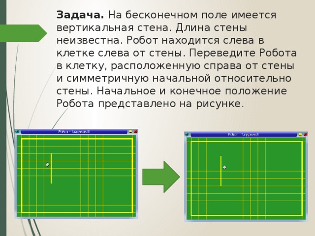 Робот движется вдоль стены профиль которой показан на рисунке от начального положения до конца стены