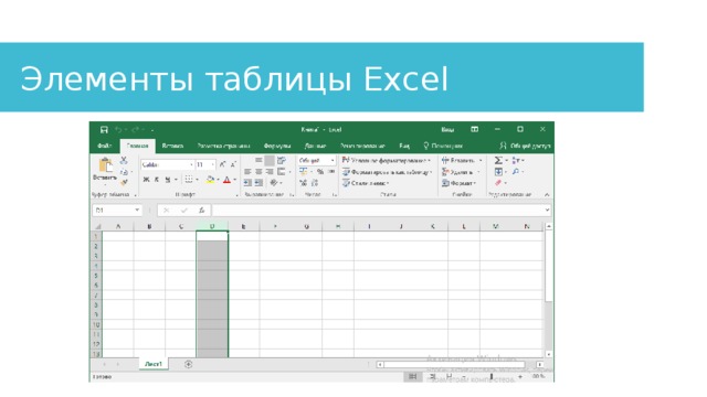Элементы таблицы Excel 