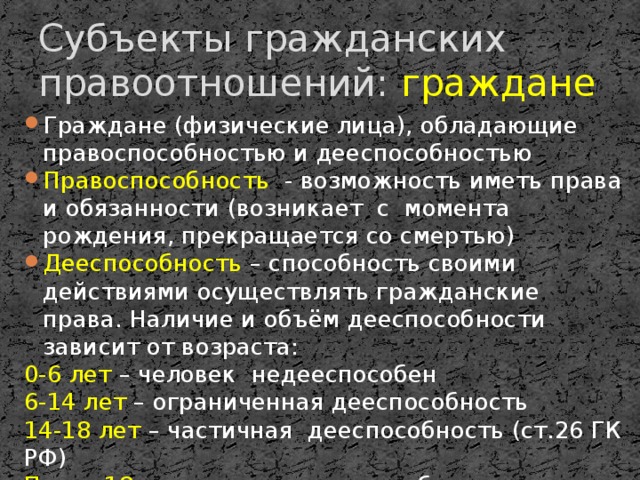 Почему правоспособность граждан не зависит от возраста