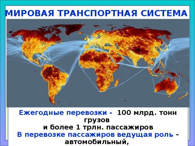 Карта транспортная система мира