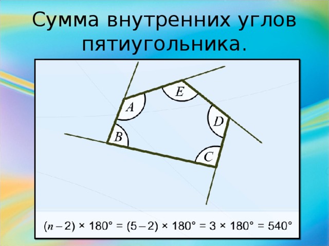 Сумма внутренних углов равна