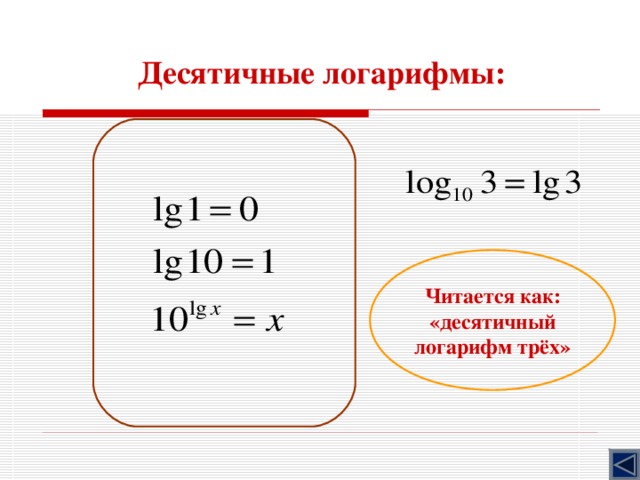 Понятие логарифма презентация 10 класс