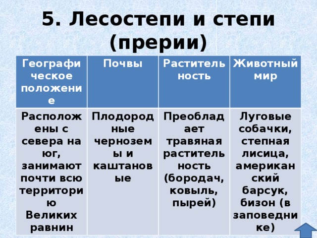 План описания природной зоны 6 класс география