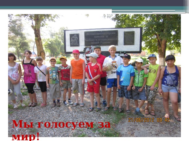 Мы голосуем за мир! 