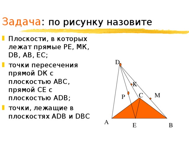 По рисунку 8 назовите а плоскости в которых лежат прямые pe mk db ab ec