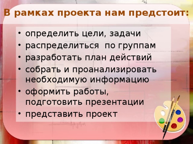 Используя материал главы и дополнительную информацию подготовьте проект достижения 19 века