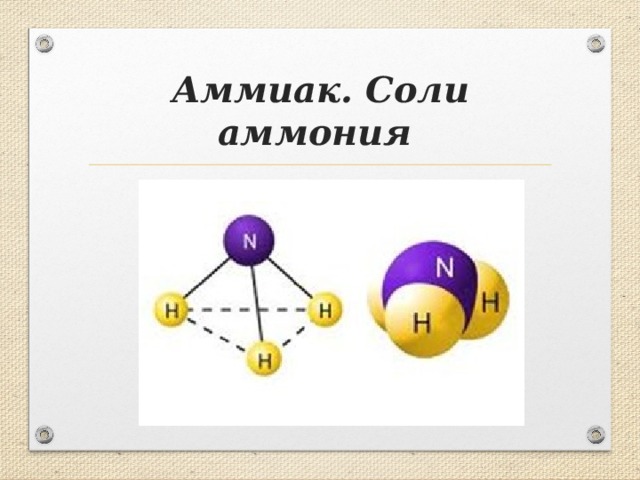 Аммиак соли аммония