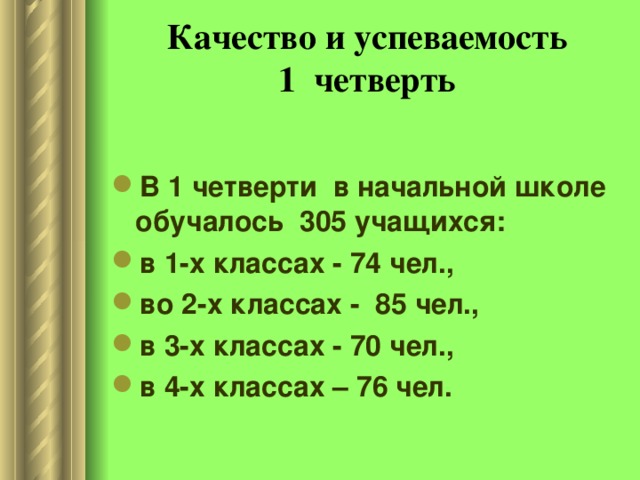 Какая длинная четверть в школе