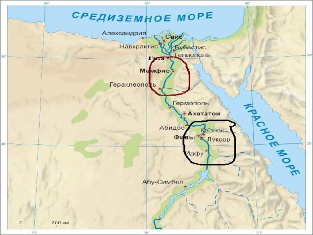 Карта древнего египта мемфис