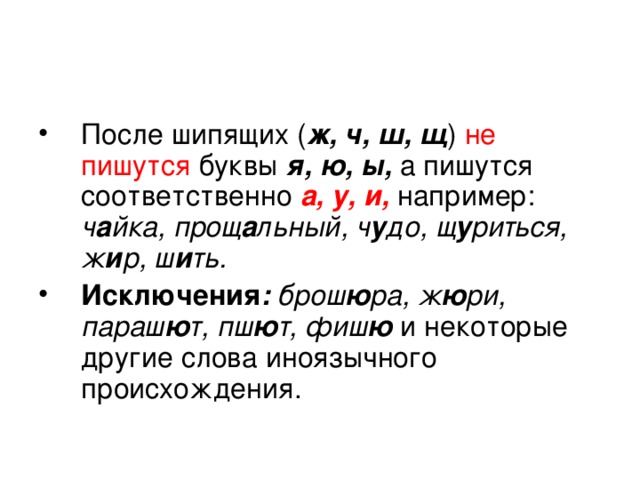 Почему пишу букву. Буквы и у а после шипящих. Буквы и у а после шипящих правило. Буква ю после шипящих. У Ю после шипящих правило.