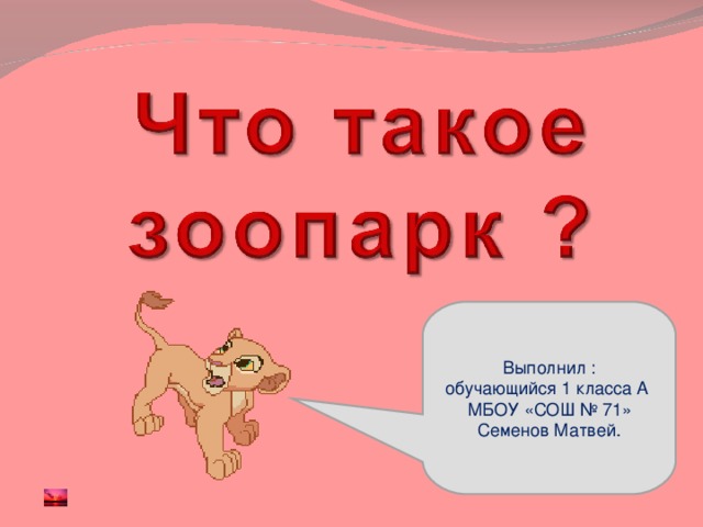 Презентация что такое зоопарк