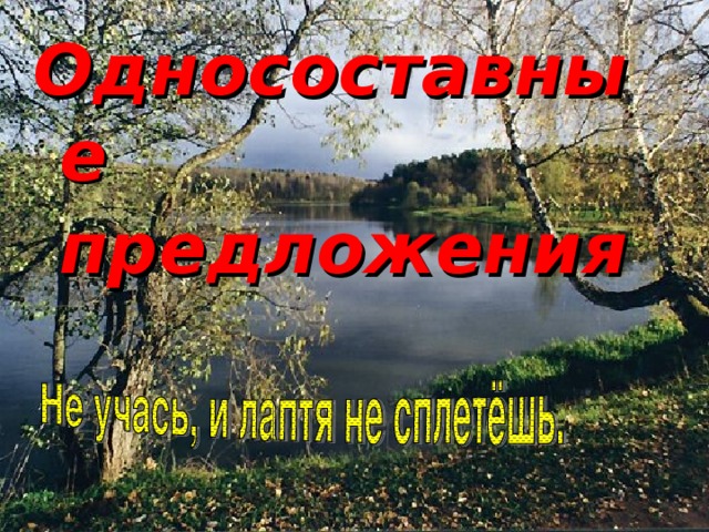 Односоставные предложения  