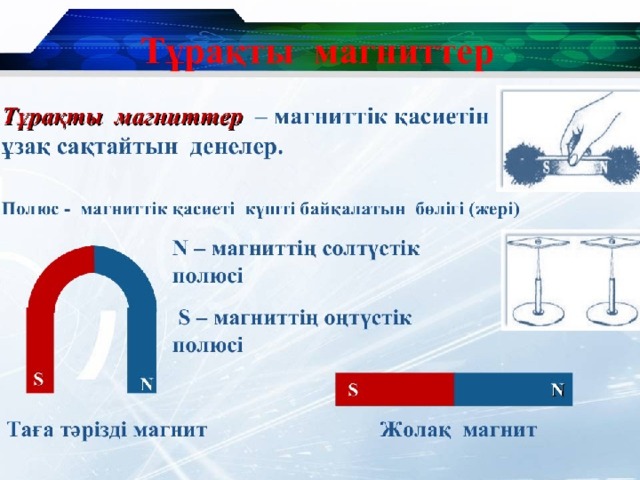 Тұрақты магниттер магнит өрісі презентация