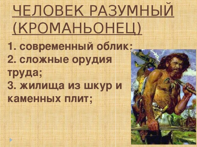 Человек разумный презентация