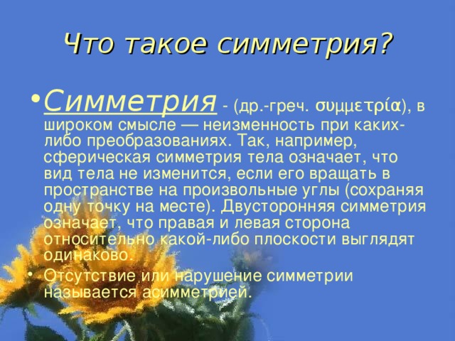 Что такое симметрия?