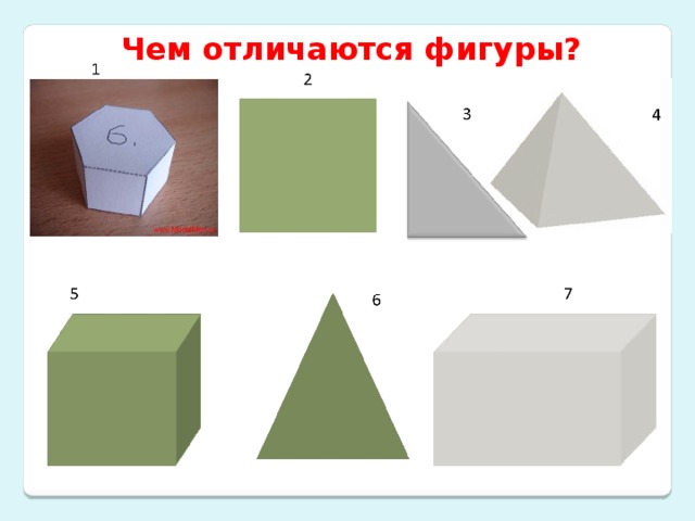 Чем отличаются фигуры? 