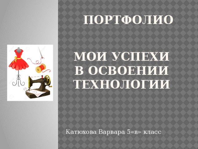 Презентация мои успехи в освоении технологии 7 класс девочки