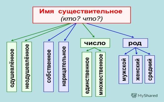 Презентация "Кластер "Имя существительное