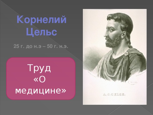 Авл корнелий цельс презентация