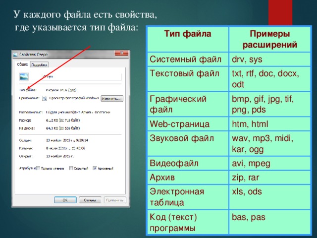 В расширении файла содержится