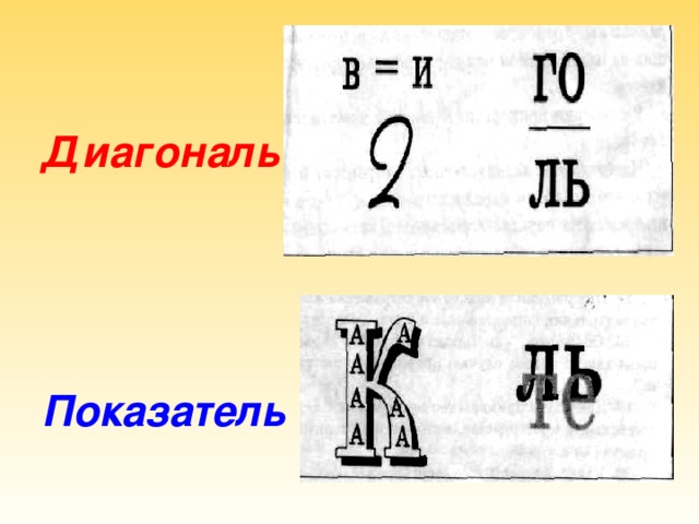 Диагональ    Показатель 