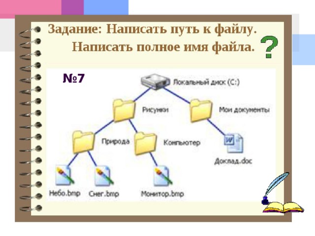 Дерево каталогов рисунок. Укажите полный путь к файлу. Пропишите полный путь к файлу. Прописать путь к файлу. По дереву файловой системы прописать полный путь к файлу.