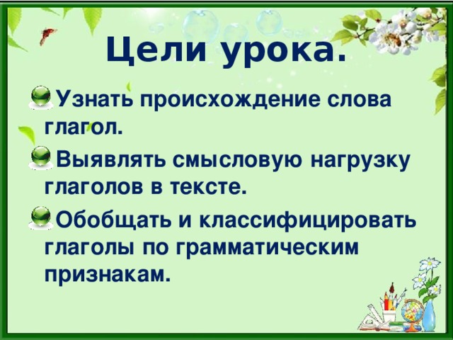 Цели урока.