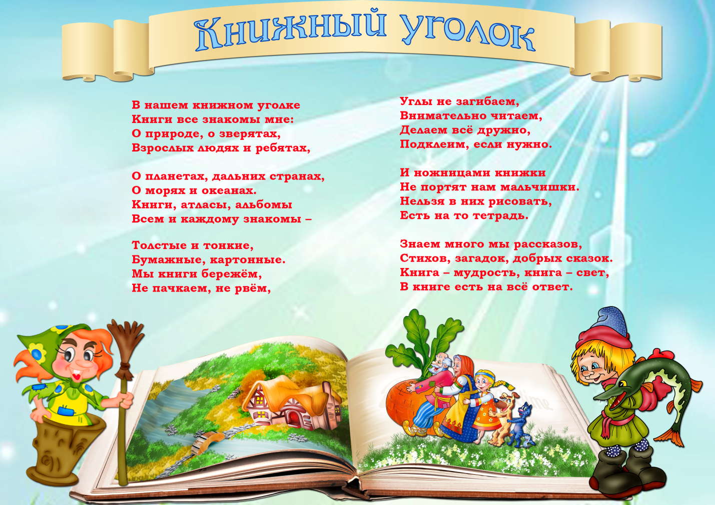 Карта анализа книжного уголка в доу