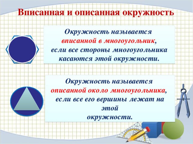 Презентация вписанная и описанная окружность 8 класс мерзляк