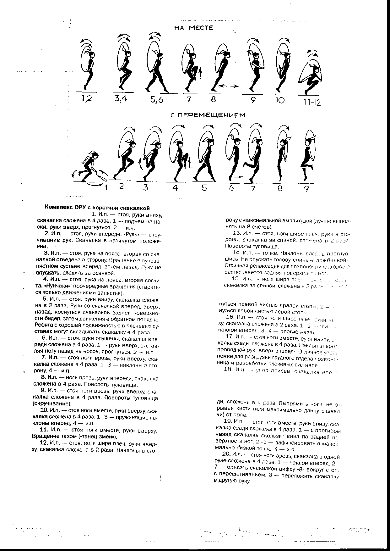 Комплекс ору со скакалкой 10 упражнений с картинками