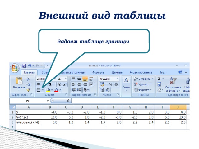 Внешний вид таблицы. Внешний вид таблицы определяют. Границы таблицы. Чтобы задать границы таблицы. Внешние границы таблицы.