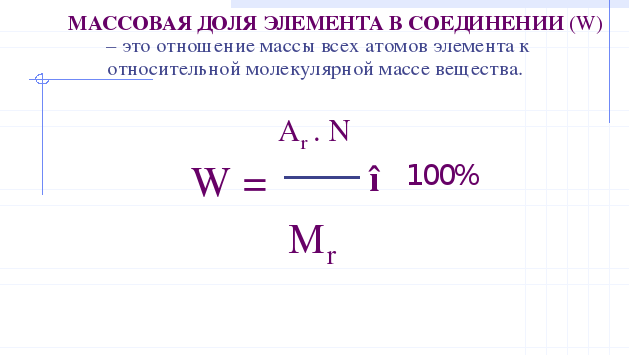 Массовые отношения элементов