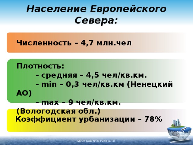 Население европейского севера презентация 9 класс география