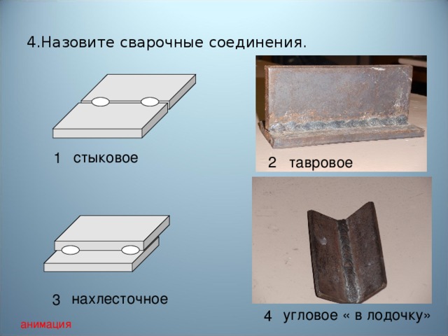 1. Расчет силы тока, при сварке электродом Ø 4мм в нижнем положении сварочного шва.  I св = k × d , где k = 35-60 А/мм; d – диаметр электрода, мм I св = k × d =  35 ×4=  140 А 1. 60 А 2. 100 А да 3. 140 А 