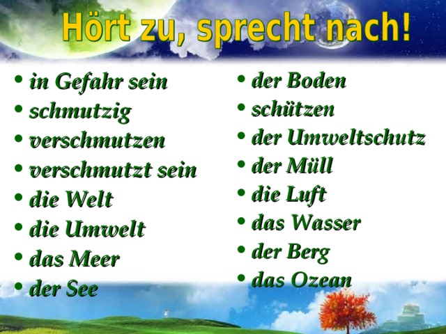 Защита окружающей среды проект по немецкому языку