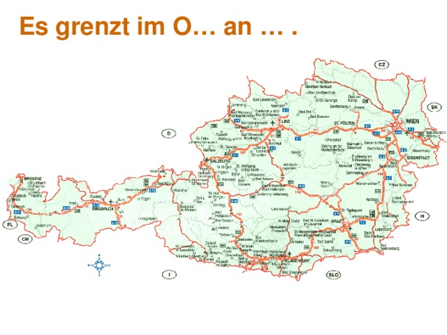 Es grenzt im O… an … . 