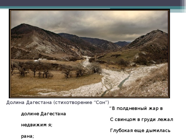 Стихотворение сон. В полдневный зной в долине Дагестана Лермонтов. Сон в полдневный Жар в долине Дагестана. Долина Дагестана Лермонтов. Лермонтов сон в полдневный Жар в долине Дагестана.