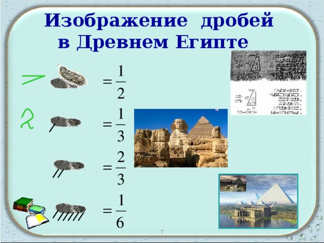 Изображение дробей в древнем египте