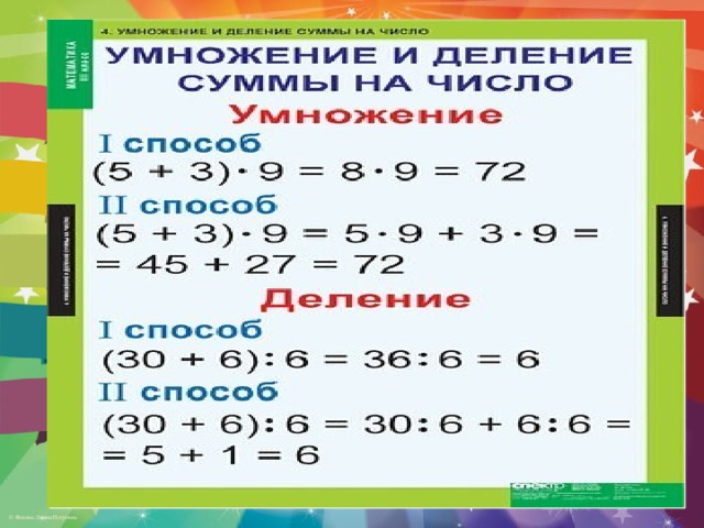 Как разделить сумму на число 3 класс презентация