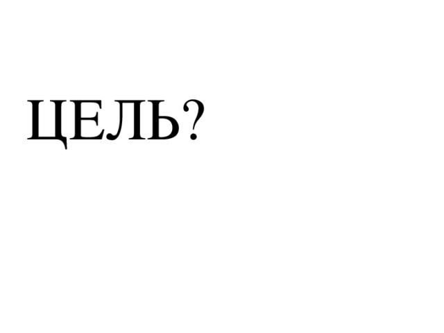 ЦЕЛЬ? 