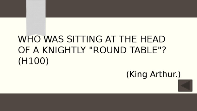 Who was sitting at the head of a knightly 