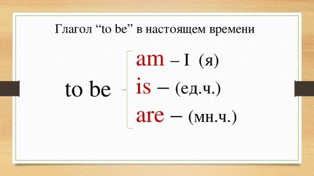 Глагол be