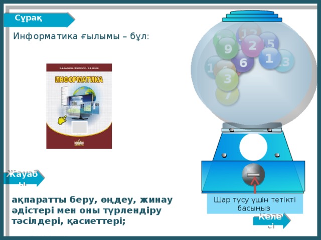 Информатикадан сыныптан тыс шара презентация