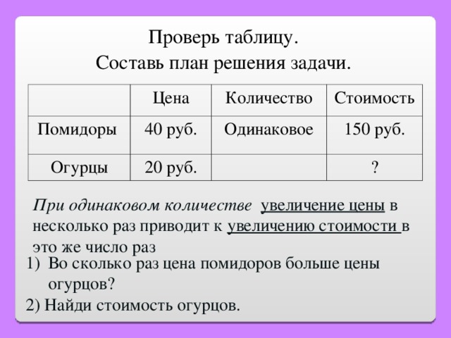 Составить план задачи